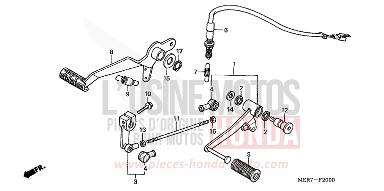 BRAKE PEDAL/ CHANGE PEDAL (CBF600S6/SA6/N6/NA6) for CBF600N ABS QUASAR SILVER METALLIC (NHA48) from 2006